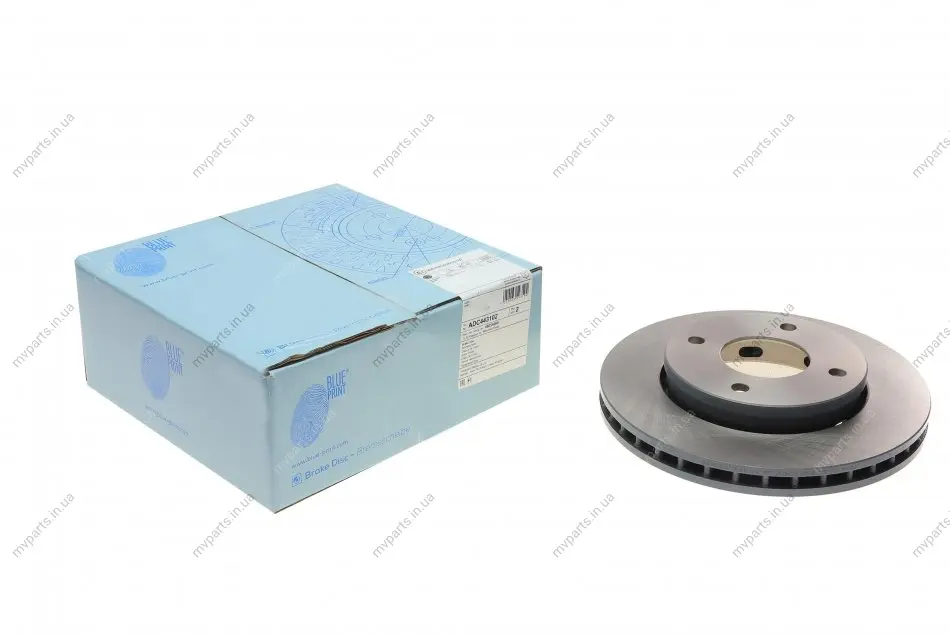 Диск гальмівний (передній) Mitsubishi Colt 04-13/Smart Forfour 03-08 (256x25) BLUE PRINT ADC443102 (фото 1)