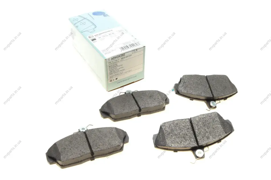 Колодки гальмівні (передні) Honda Civic VI/VII 94-05/Concerto 89-95/Rover 400 90-00 BLUE PRINT ADH24260 (фото 1)