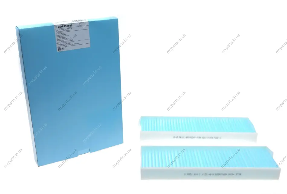 Фільтр салону Citroen Berlingo/Peugeot Partner 08- (к-кт 2шт.) BLUE PRINT ADP152505 (фото 1)