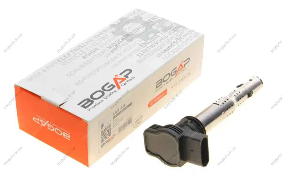 Котушка запалювання Audi A3/A4/A5/A6/Q3/Q5/Skoda Octavia II/SuperB II/VW Golf/Jetta/Passat/T5/T6 04- BOGAP A1511129 (фото 1)