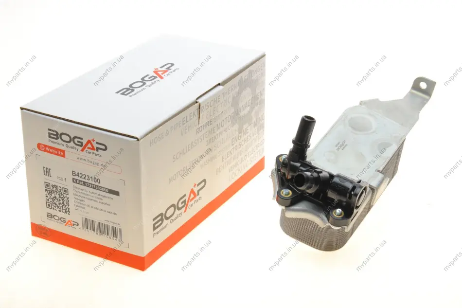 Радіатор масляний АКПП BMW X3 (F25)/X4 (F26) 1.6/2.0/3.0D 10-18 (теплообмінник) BOGAP B4223100 (фото 1)