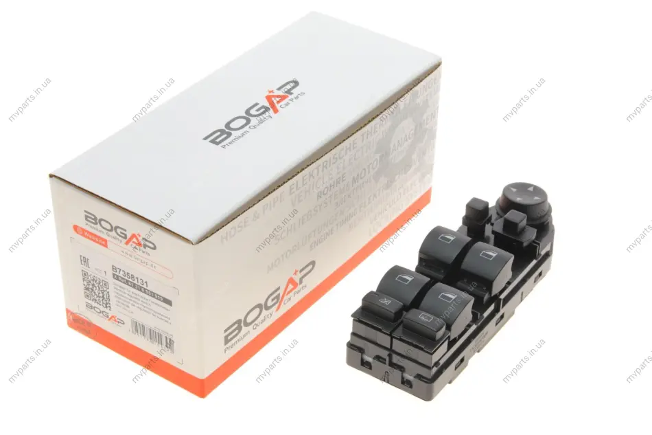 Кнопка склопідіймача (L) BMW 5 (E60) 03-10 M57/N43/N47/N52/N53/N62 (блок) BOGAP B7358131 (фото 1)