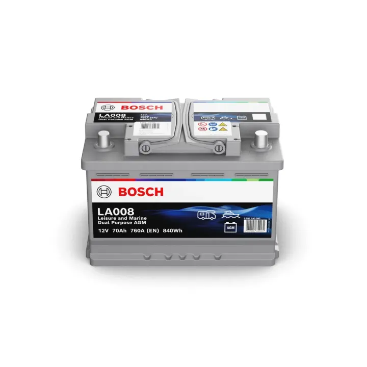 Акумуляторна батарея 75Ah/650A (278x175x190/+R/B13) Dual Purpose AGM 0 092 LA0 080 BOSCH 0-092-LA0-080 (фото 1)
