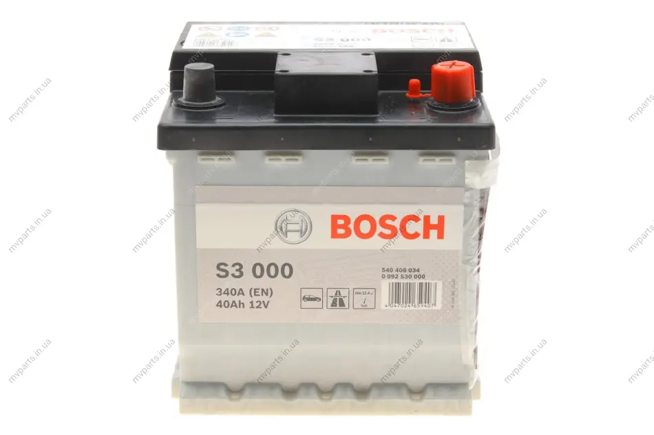 Акумуляторна батарея 40Ah/340A (175x175x190/+R/B13) 0 092 S30 000 BOSCH 0-092-S30-000 (фото 1)