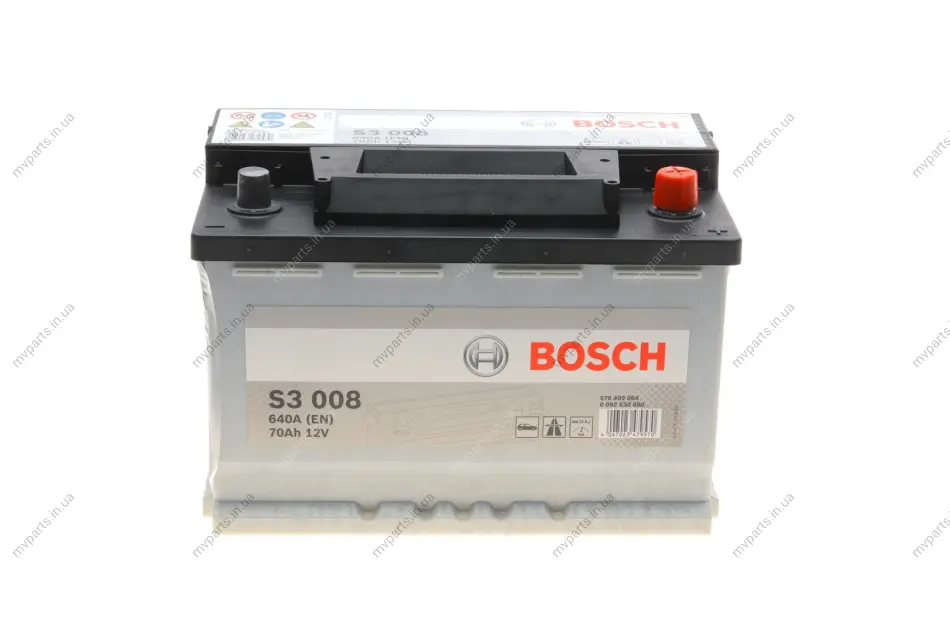 Акумуляторна батарея 70Ah/640A (278x175x190/+R/B13) 0 092 S30 080 BOSCH 0-092-S30-080 (фото 1)