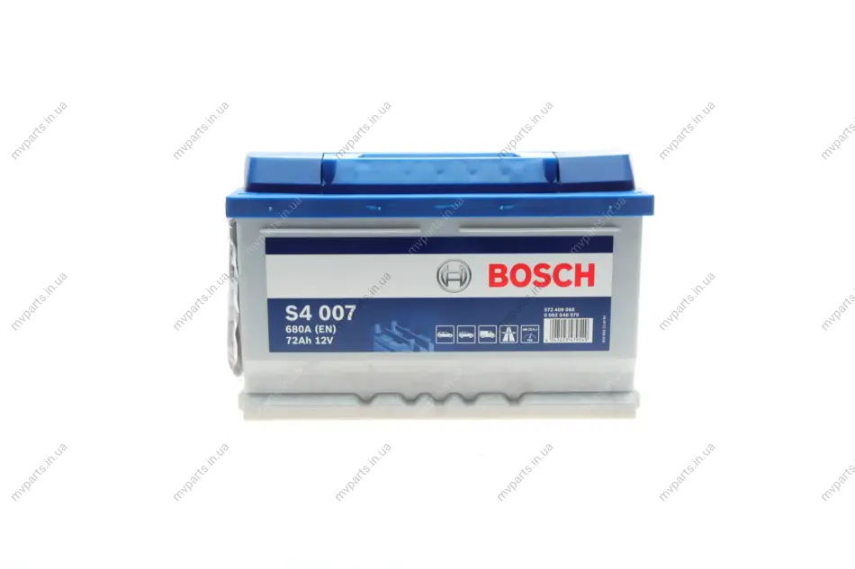 Акумуляторна батарея 72Ah/680A (278x175x175/+R/B13) 0 092 S40 070 BOSCH 0-092-S40-070 (фото 1)