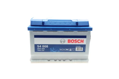 Акумуляторна батарея 74Ah/680A (278x175x190/+R/B13) 0 092 S40 080 BOSCH 0-092-S40-080