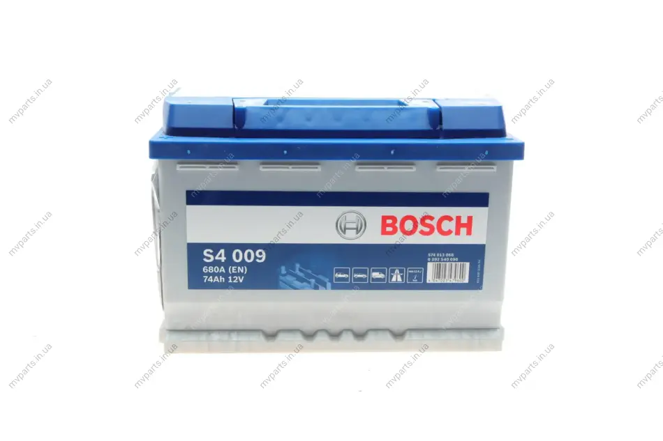 Акумуляторна батарея 74Ah/680A (278x175x190/+L/B13) 0 092 S40 090 BOSCH 0-092-S40-090 (фото 1)