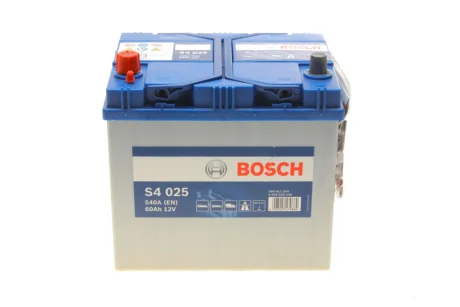 Акумуляторна батарея 60Ah/540A (232x173x225/+L/B00) S4 Азія 0 092 S40 250 BOSCH 0-092-S40-250