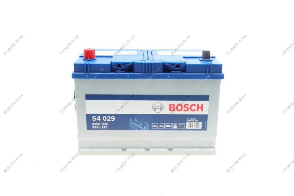 Акумуляторна батарея 95Ah/830A (306x173x225/+L/B01) Азія 0 092 S40 290 BOSCH 0-092-S40-290 (фото 1)