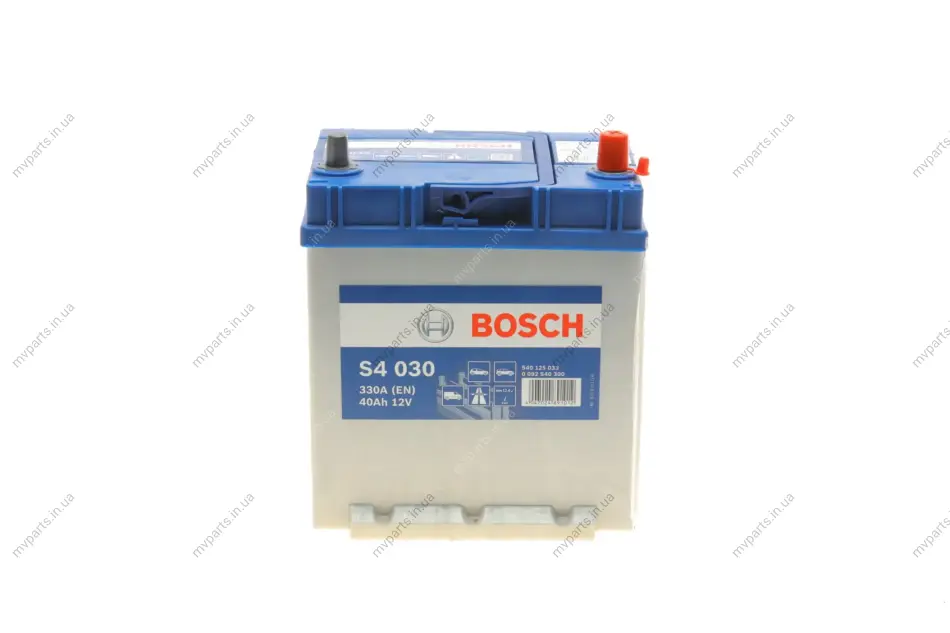 Акумуляторна батарея 40Ah/330A (187x140x227/+R/B01) Азія 0 092 S40 300 BOSCH 0-092-S40-300 (фото 1)