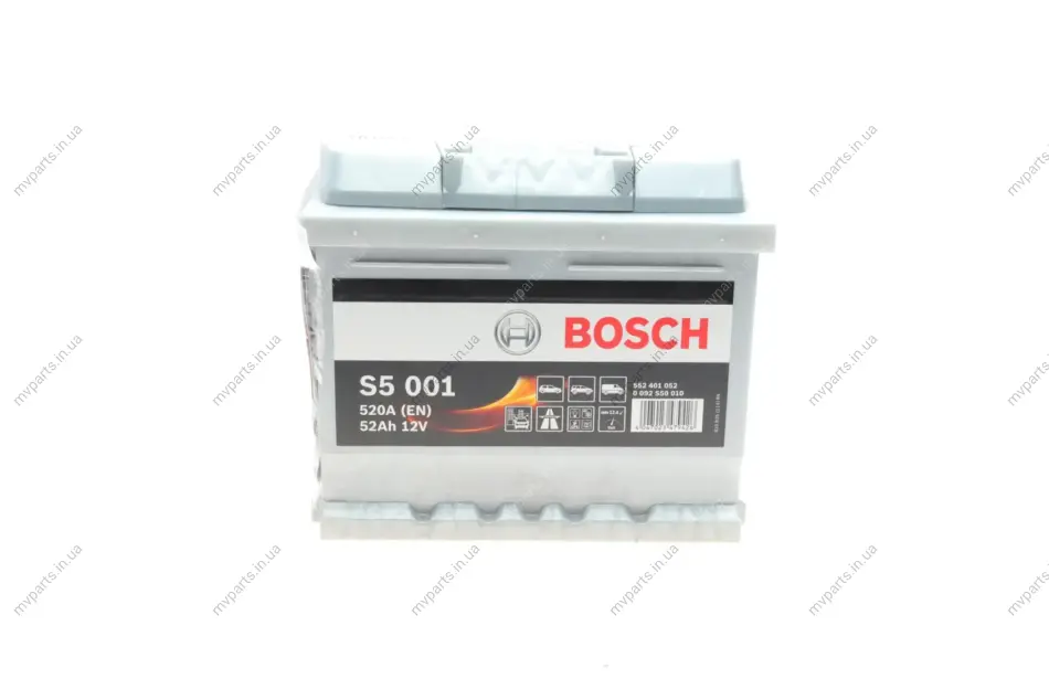 Акумуляторна батарея 52Ah/520A (207x175x175/+R/B13) 0 092 S50 010 BOSCH 0-092-S50-010 (фото 1)