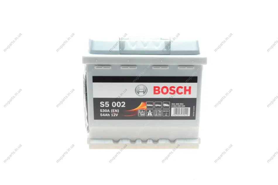 Акумуляторна батарея 54Ah/530A (207x175x190/+R/B13) 0 092 S50 020 BOSCH 0-092-S50-020 (фото 1)