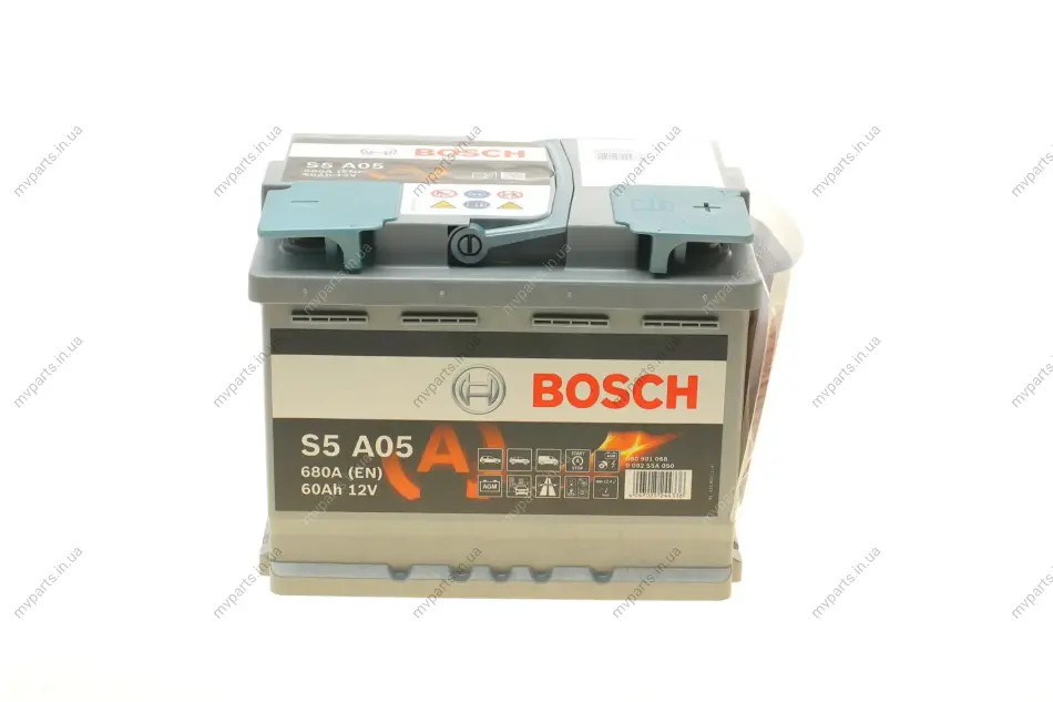 Акумуляторна батарея 60Ah/680A (242x175x190/+R/B13) (Start-Stop AGM) 0 092 S5A 050 BOSCH 0-092-S5A-050 (фото 1)