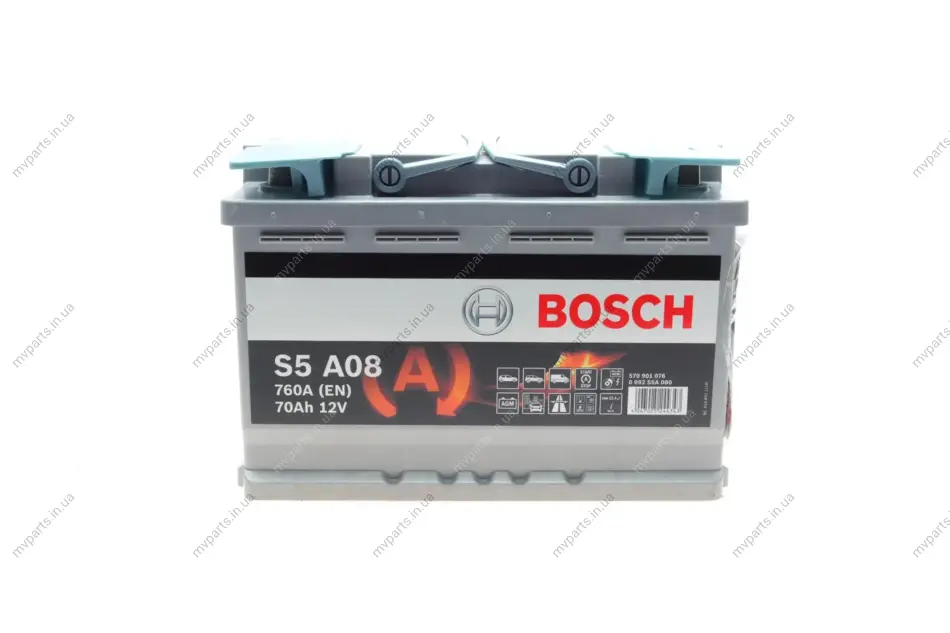 Акумуляторна батарея 70Ah/760A (278x175x190/+R/B13) (Start-Stop AGM) 0 092 S5A 080 BOSCH 0-092-S5A-080 (фото 1)