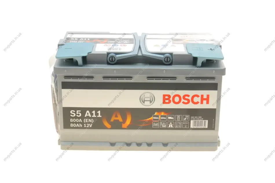 Акумуляторна батарея 80Ah/800A (315x175x190/+R/B13) (Start-Stop AGM) 0 092 S5A 110 BOSCH 0-092-S5A-110 (фото 1)