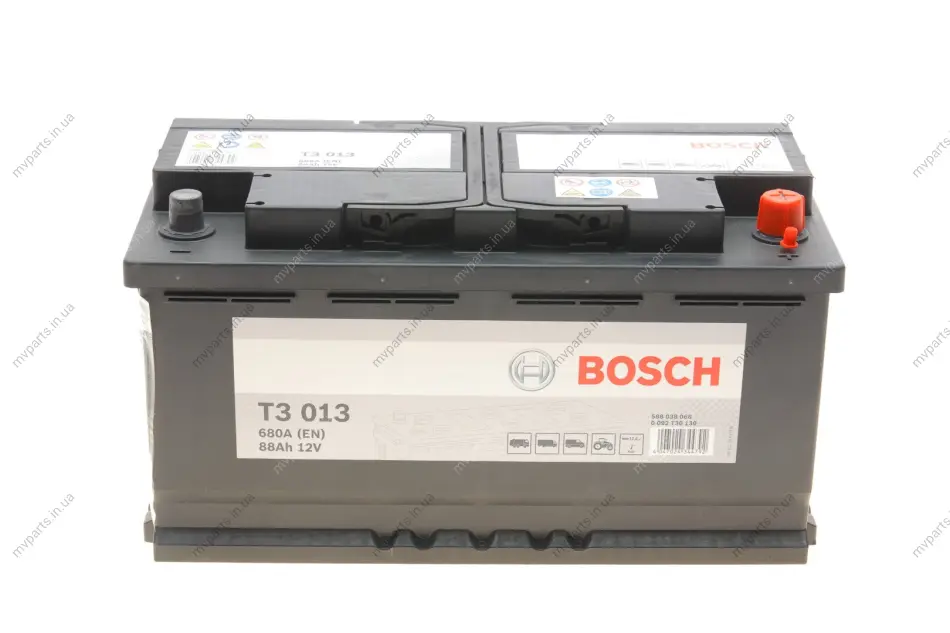 Акумуляторна батарея 88Ah/680A (353x175x190/+R/B13) 0 092 T30 130 BOSCH 0-092-T30-130 (фото 1)