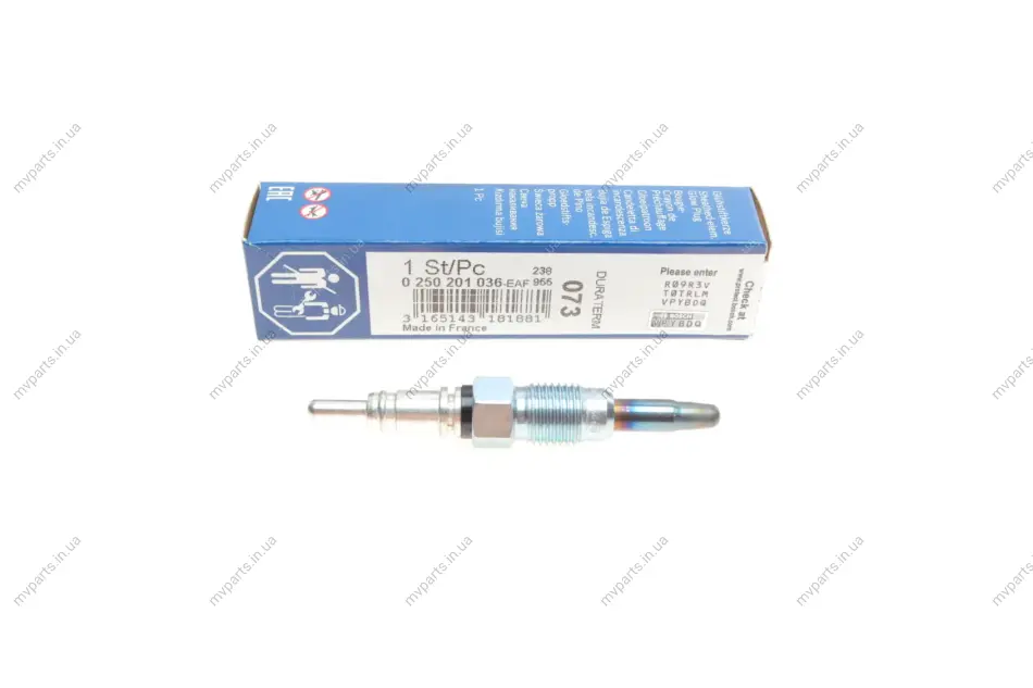 Свічка розжарювання VW Passat/Caddy II 1.9TDI 93-05 (12V) (M12x1.25) 0 250 201 036 BOSCH 0-250-201-036 (фото 1)