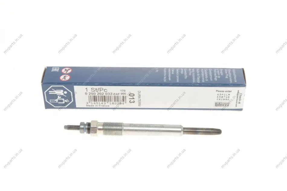 Свічка розжарювання Fiat Ducato/Scudo/Citroen Berlingo 2.0/2.2JTD/HDI 0 250 202 032 BOSCH 0-250-202-032 (фото 1)