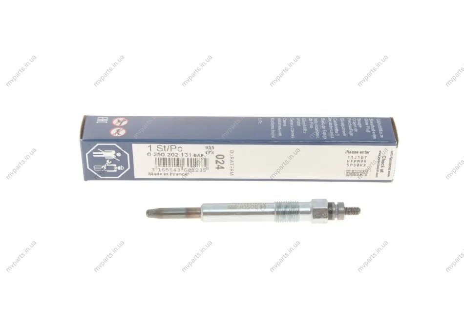 Свічка розжарювання Ford Connect 1.8TDCI 0 250 202 131 BOSCH 0-250-202-131 (фото 1)
