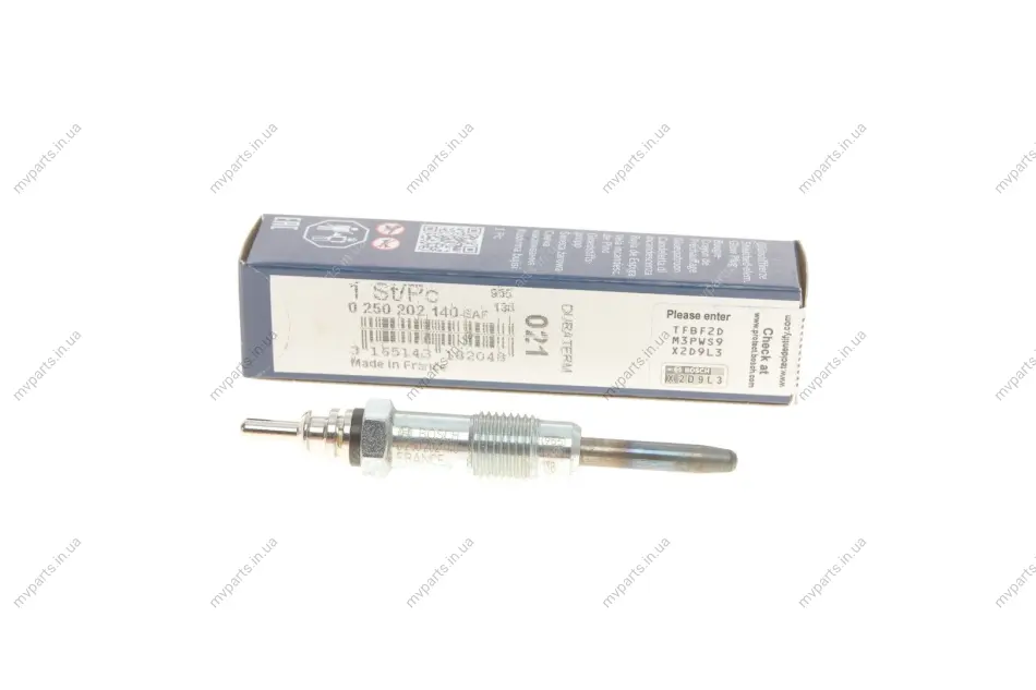 Свічка розжарювання MB Sprinter 2.9TDI OM602 96-00 0 250 202 140 BOSCH 0-250-202-140 (фото 1)