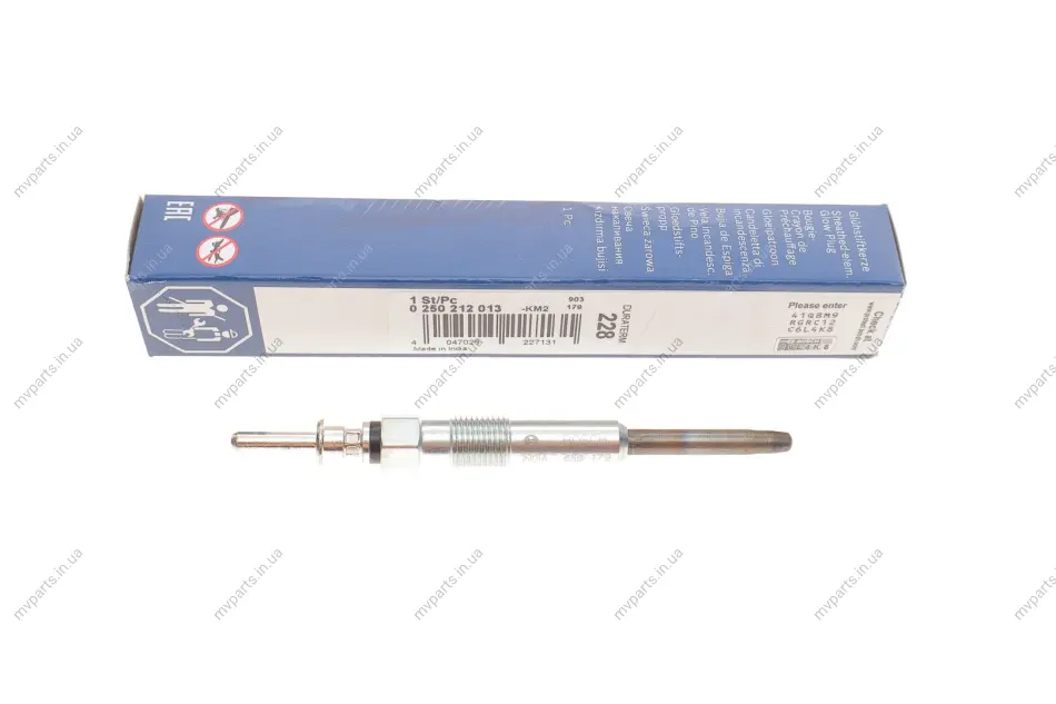 Свічка розжарювання BMW 3 (E46)/5 (E39)/7 (E38)/X5 (E53)/Opel Omega B 2.0CDTi/2.5DTI/3.0D 98-05 0 250 212 013 BOSCH 0-250-212-013 (фото 1)