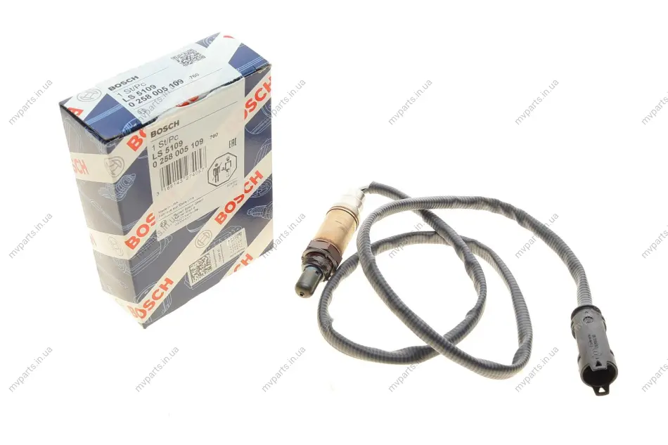 Лямбда зонд BMW 3 (E36/E46)/5 (E39/E60)/X3 (E83)/X5 (E53) 1.8-4.4 95-10 M44/N42/M54/M52 0 258 005 109 BOSCH 0-258-005-109 (фото 1)