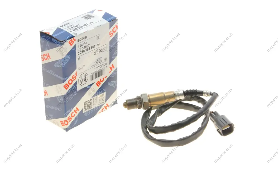 Лямбда зонд BMW/Skoda/Audi/Fiat/Ford/Lada/Opel/Renault/VW 0 258 986 687 BOSCH 0-258-986-687 (фото 1)