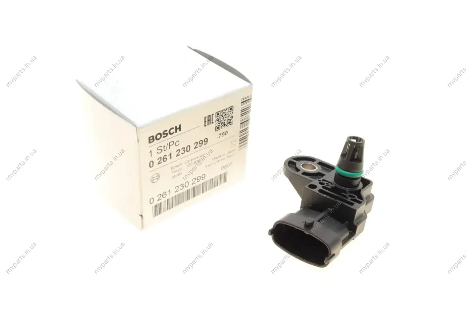 Датчик тиску у впускному газопроводі Mitsubishi Lancer 1.5-1.6 08-/Colt 1.1-1.3 04- 0 261 230 299 BOSCH 0-261-230-299 (фото 1)
