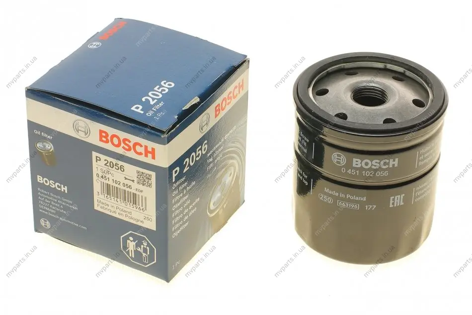 Фільтр масляний Opel 1.0-2.4i 62-00 (бензин) 0 451 102 056 BOSCH 0-451-102-056 (фото 1)