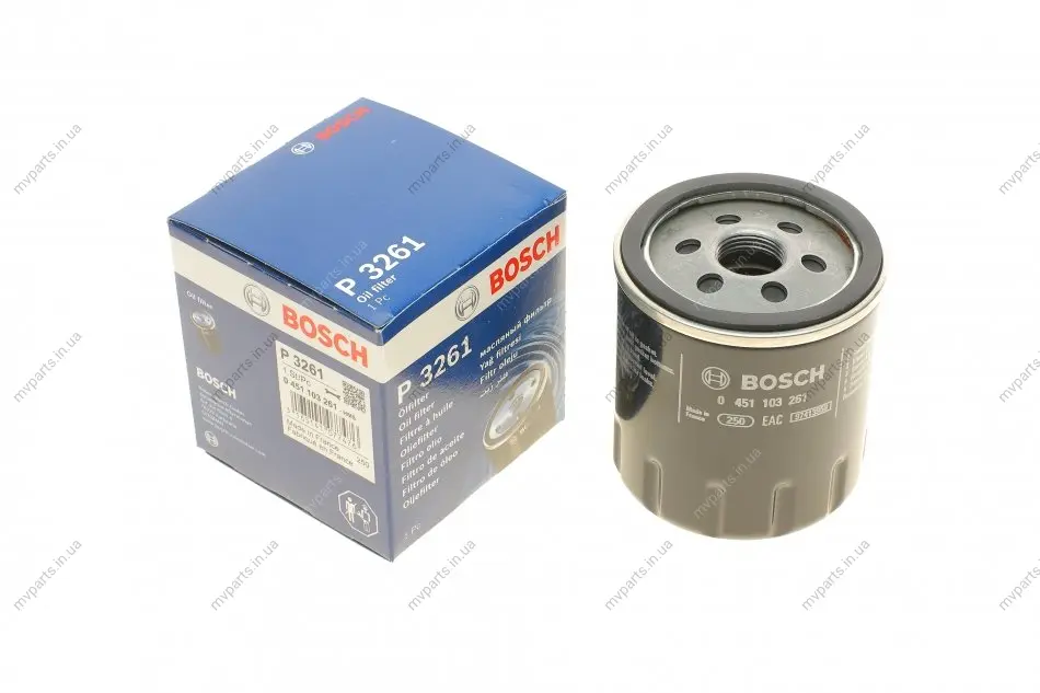 Фільтр масляний Citroen Berlingo/Peugeot Partner/Fiat Scudo 1.8/1.9D/1.4i/1.8i 96-99 (h=85mm) 0 451 103 261 BOSCH 0-451-103-261 (фото 1)