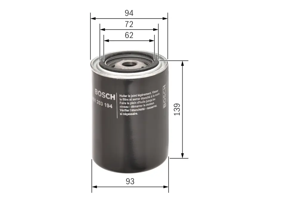 Фільтр оливний двигуна (вир-во Bosch) BOSCH 0451203194 (фото 1)