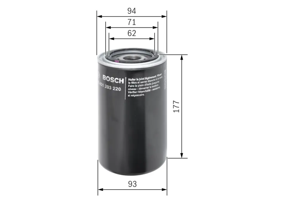 Фільтр масляний Daf 65/F 78-00 0 451 203 220 BOSCH 0-451-203-220 (фото 1)