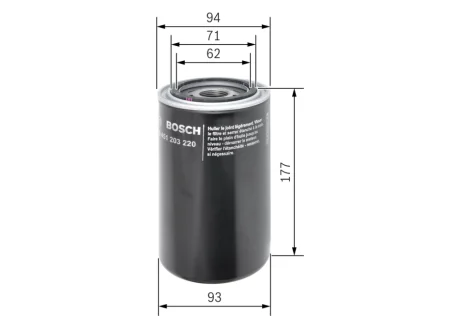 Фільтр масляний Daf 65/F 78-00 0 451 203 220 BOSCH 0-451-203-220