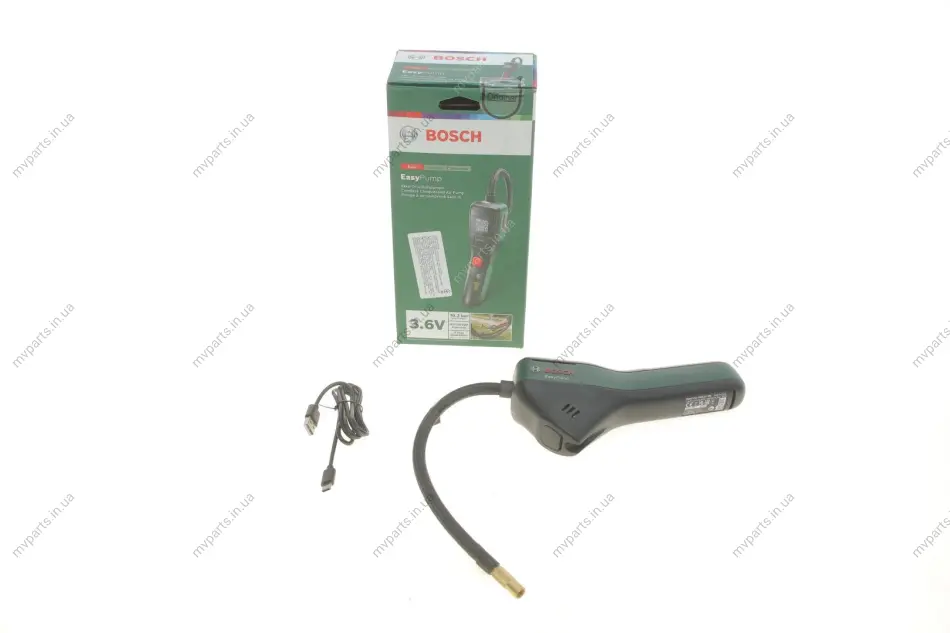Компресор автомобільний 3.6V/10.3 BAR (авто вимк./цифровий манометр PSI) USB-C 0 603 947 000 BOSCH 0-603-947-000 (фото 1)