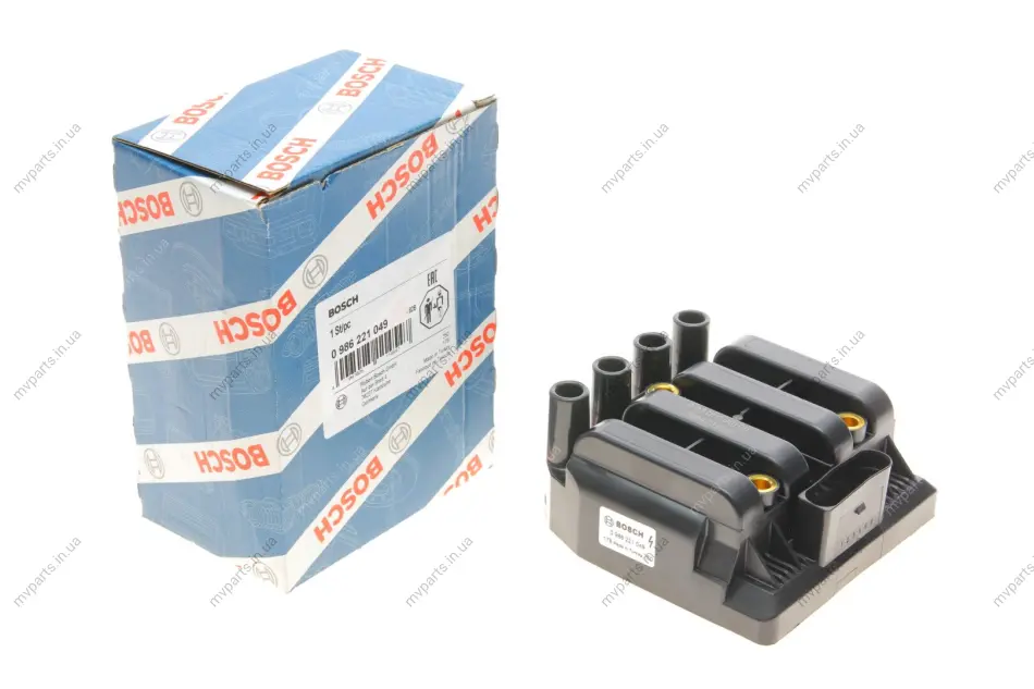 Котушка запалювання VW Bora 2.0/Caddy 2.0 EcoFuel 03- 0 986 221 049 BOSCH 0-986-221-049 (фото 1)