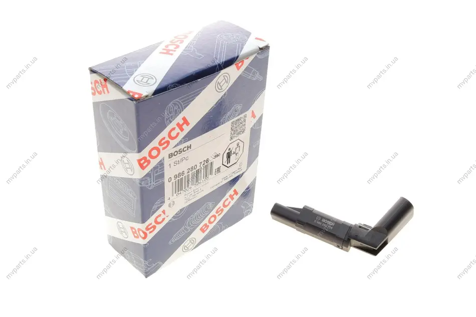 Датчик положення колінвалу Skoda Fabia/Roomster/VW Fox/Polo 1.2 01- 0 986 280 726 BOSCH 0-986-280-726 (фото 1)