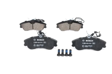 Колодки гальмівні (передні) Citroen Berlingo 96-11/Xsara/Peugeot 306 93-05/Partner 96-15 (+датчики) 0 986 424 414 BOSCH 0-986-424-414