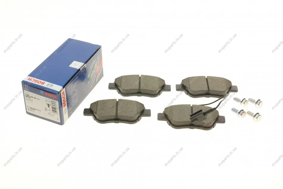 Колодки гальмівні (передні) Citroen Nemo 10-/Peugeot Bipper/Fiat 500/500C 08-/Punto 12- (+датчики) 0 986 424 597 BOSCH 0-986-424-597 (фото 1)