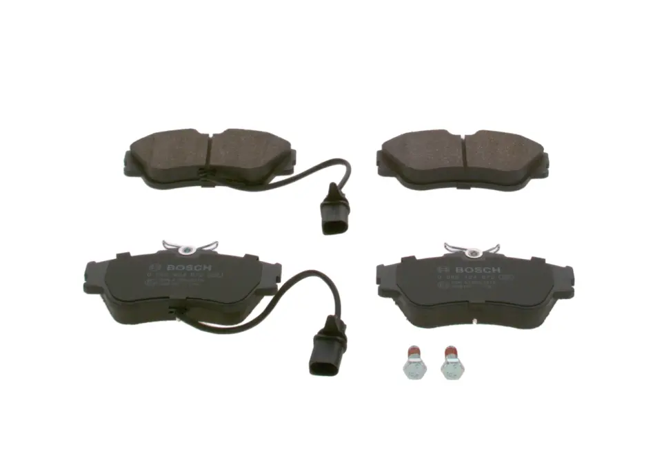 Колодки гальмівні (передні) VW T4 1.9-2.5TDI (Lucas) (з датчиком) 0 986 424 672 BOSCH 0-986-424-672 (фото 1)