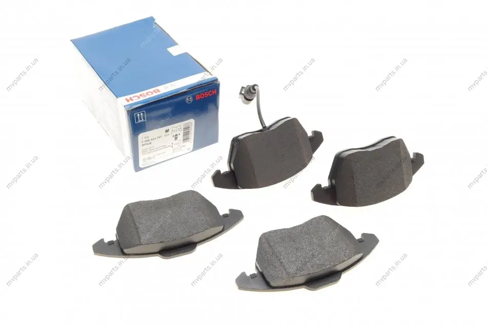 Комплект гальмівних колодок (передніх) VW Caddy 03- (з датчиком) 0 986 424 797 BOSCH 0-986-424-797 (фото 1)