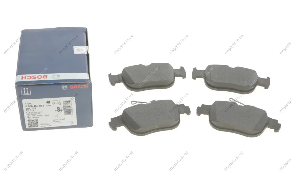 Колодки гальмівні (задні) Audi A3/Seat Leon/Skoda Octavia/VW Golf VIII 19-/Caddy 20- 0 986 460 083 BOSCH 0-986-460-083 (фото 1)