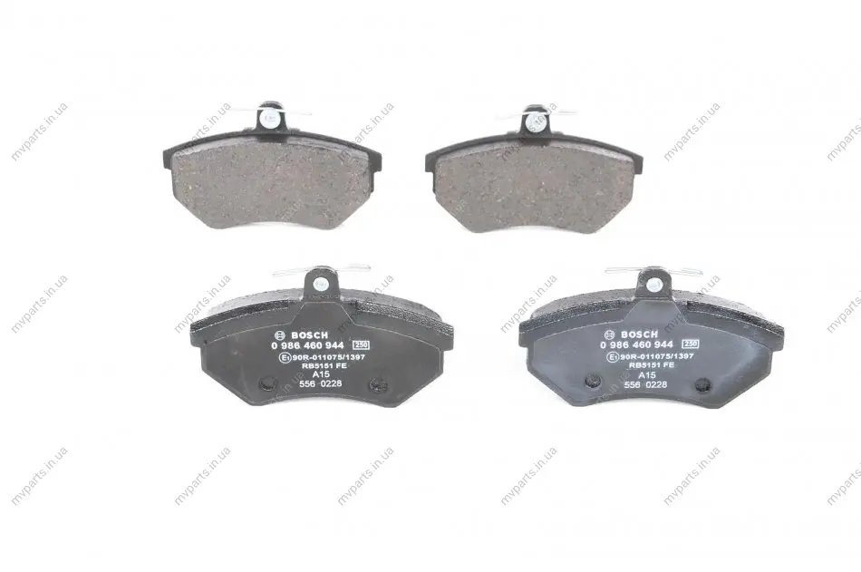 Колодки гальмівні (передні) Audi A4 95-01/VW Golf III/IV -02/Caddy II -04 0 986 460 944 BOSCH 0-986-460-944 (фото 1)