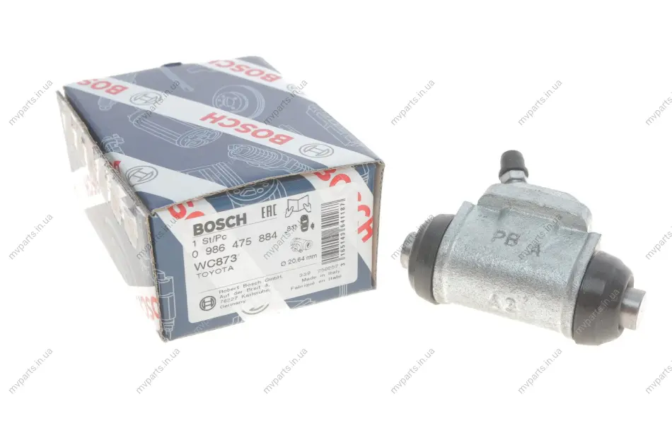 Циліндр гальмівний (задній) Toyota Avensis 97-03 (R) (d=20.64mm) 0 986 475 884 BOSCH 0-986-475-884 (фото 1)