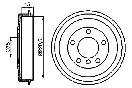 Барабан гальмівний (задній) BMW 3 (E36) 90-00 (120x46) 0 986 477 043 BOSCH 0-986-477-043