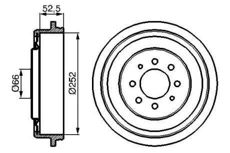 Барабан гальмівний (задній) Renault Kangoo 97- 0 986 477 067 BOSCH 0-986-477-067