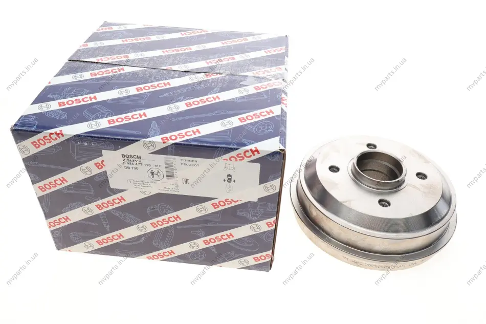 Барабан гальмівний (задній) Citroen AX/Saxo 91-04/Peugeot 206/SW 02- 0 986 477 116 BOSCH 0-986-477-116 (фото 1)