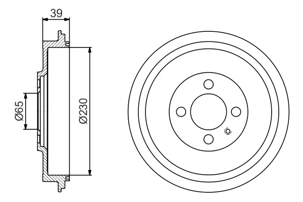 Барабан гальмівний (задній) VW Caddy II 95-04 0 986 477 194 BOSCH 0-986-477-194 (фото 1)