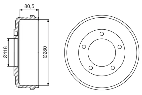 Барабан гальмівний (задній) Ford Transit 2.3/2.0-2.4 TDCI 0 986 477 203 BOSCH 0-986-477-203