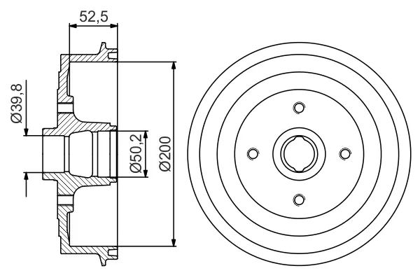 Барабан гальмівний DAEWOO LANOS +HUB задн. (вир-во Bosch) BOSCH 0-986-477-217 (фото 1)